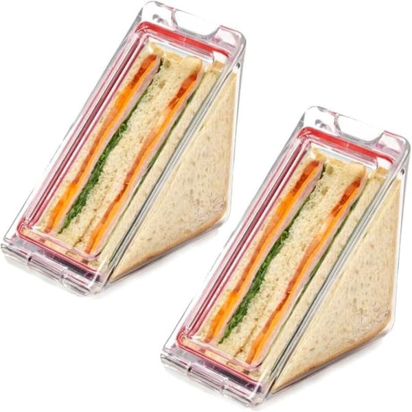 2-pak store, holdbare sandwichbokse med beholdere, stor, forbedret version, store sandwichbokse med beholdere