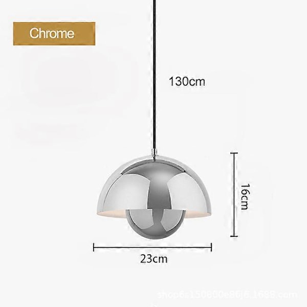 Modern Blomkruka Pendellampa Halvcirkelformad Restaurang Hängande Taklampa Inomhus Vardagsrum Bar Köksö Lampor Cool White 6000K Chrome