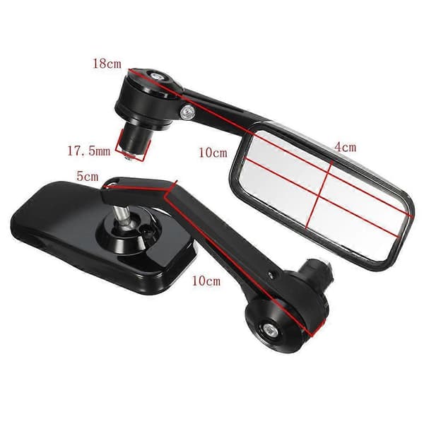1 par 7/8\"18OMM Universal Motorcykel Aluminium Backspegel Svarta Styre Änd Sidobackspeglar
