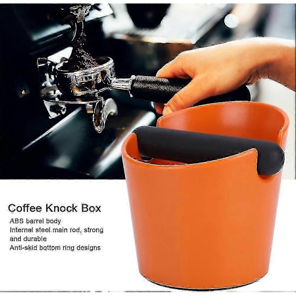 Kaffe Knock Box Espresso Kaffegrundsbeholder Coffee Sage Knock Box Kaffegrundsbeholder Grind Bin Knock Out Box orange