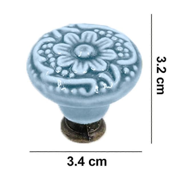 10 Keramiske knopper, gammeldags skabsdørknopper Grey