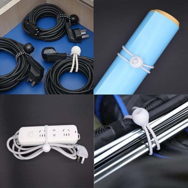 Ulisem 50-pakning elastisk strikk, 10 cm presenningsstrikk, elastisk tau, strikk, gummistrikk med kuler til paviljong