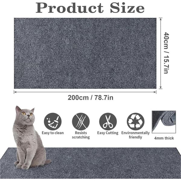 Kattklösbräda för soffa, kattsoffskyddsmatta, anti-rep kattsoffskydd, kattskrapskydd, DIY kattskrapskydd 200x40cm