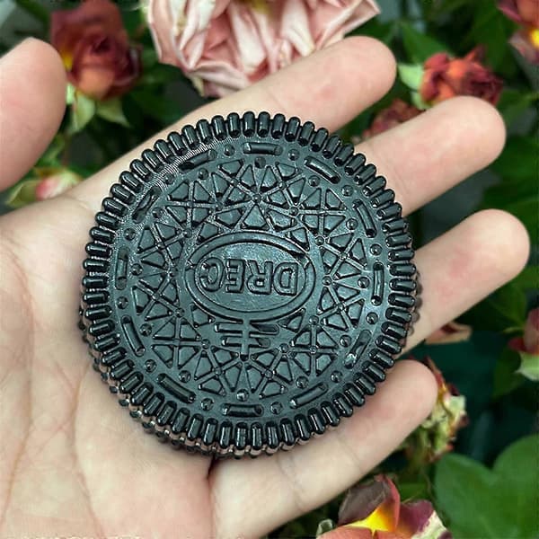 Ny rosa cookie squishy, kjeks stressavlastningsleke, klype sandwich simuleringsleke Black