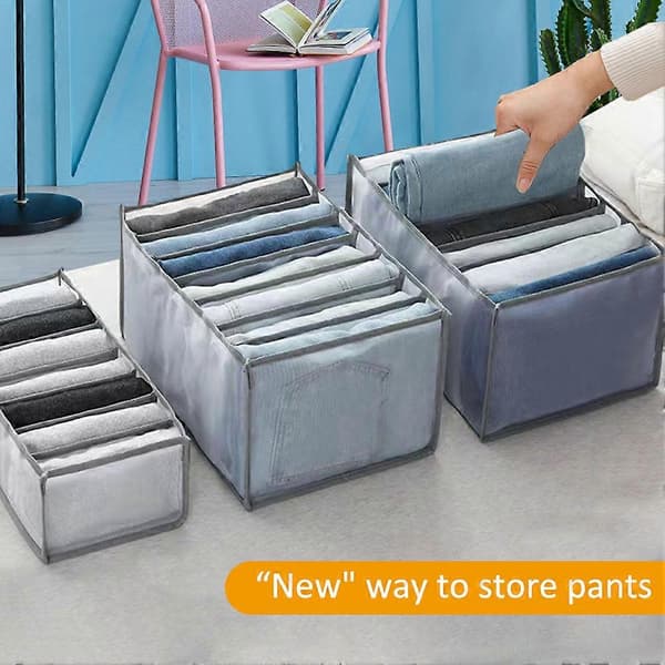 Jeans Organizer Opbevaringsskuffe Bukser Sammenfoldeligt Mesh Garderobeskab, Stor Kapacitet C