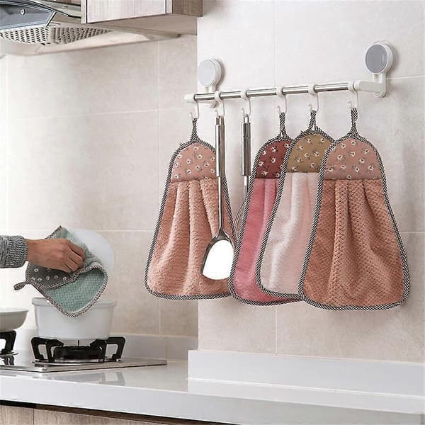 Käsipyyhkeet ripustuslenkillä kylpyhuoneeseen ja keittiöön 4pcs Set