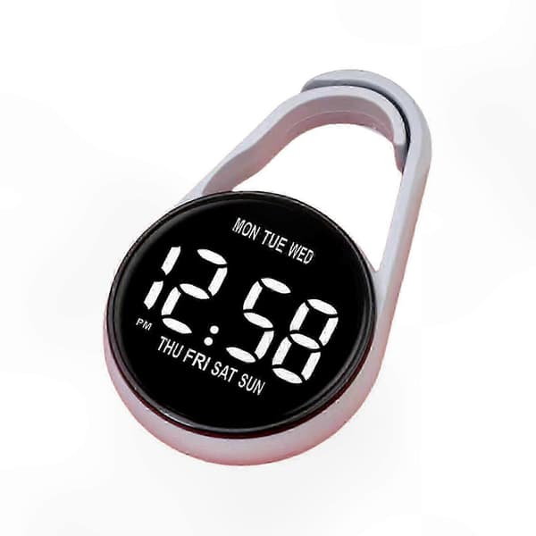 Digitalt lommeur med touchskærm, vandtæt, natlys, ABS, 3,8 cm, til studerende, kontor, rejser Grey