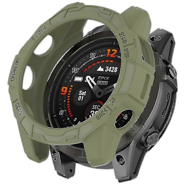 TPU Klockfodral för Garmin Epix Pro 51mm/(gen 2) 51mm /fenix 7x Pro / 7x , Repskyddande Ihåligt Skydd g20241443129 Jungle Green
