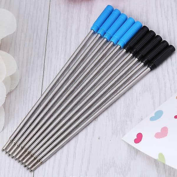 10 stk. kulepennrefiller svart/blå 0,5 mm for de fleste metallkulepenner Blue