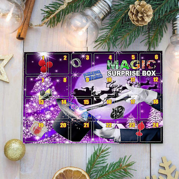 Adventskalender 2025 Magic Blind Box Julstämning Gåva Magic Prop Blind Box Magic Toy Fun Blind Box