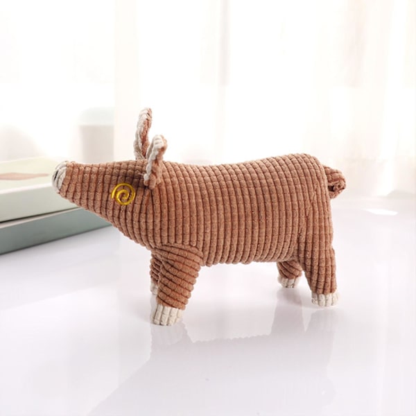 Plushdjur för hundar med pipljud, tugg- och leksak, interaktiv träning, bettbeständig gris, söt baby pink