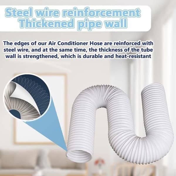 GABRIELLE Bærbar Aircondition Slange, Fleksibel PVC Luftudstødningsslange, Universal Ventilationsrør, Slangesæt til Airconditionanlæg