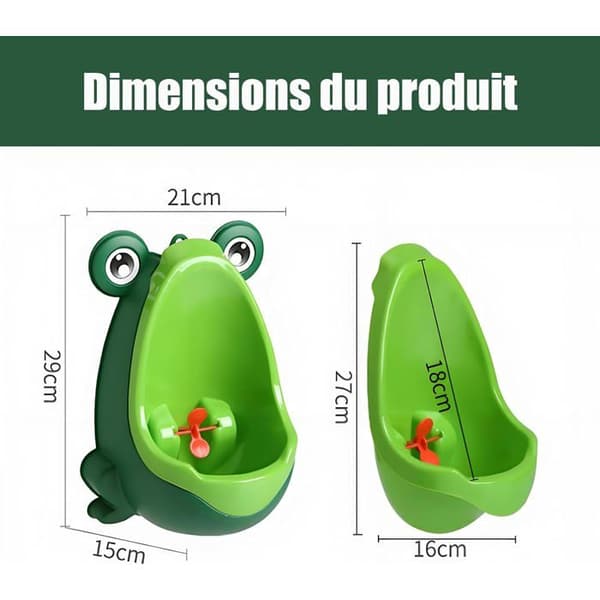 Drengeurinal - 1 Stykke - Plastik - Frøform - Pottetræning - Grøn