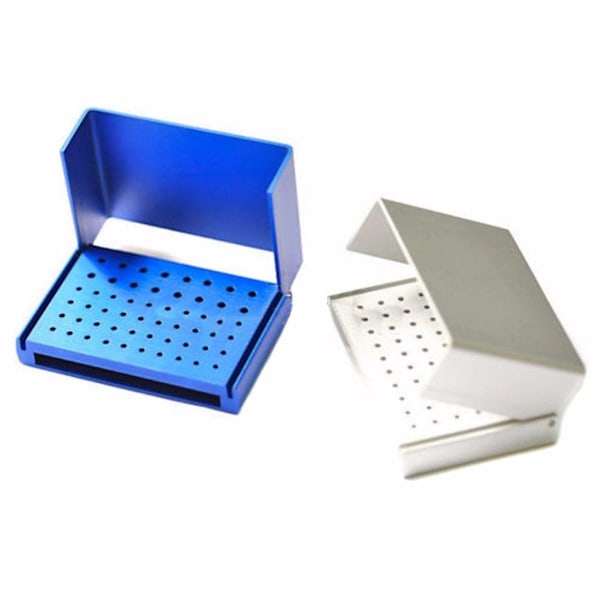 1 stk 58 Hull Tannlegeborholder Stativ Autoklav Desinfeksjonsboks Etui Silver