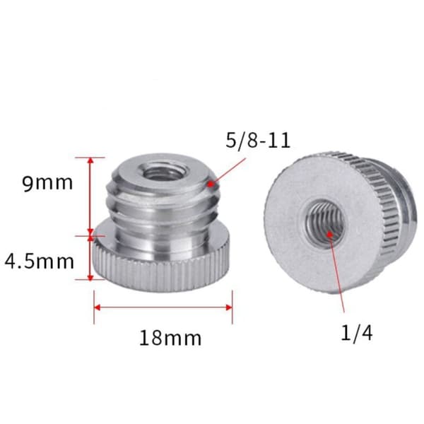 1/4\"-20 til 5/8\"-11 Gevindskrueadapter til 5/8\" Gevind Laser Level Afstandsmåler Stativmontering, 1/4\" Adapter til Mikrofonstativ