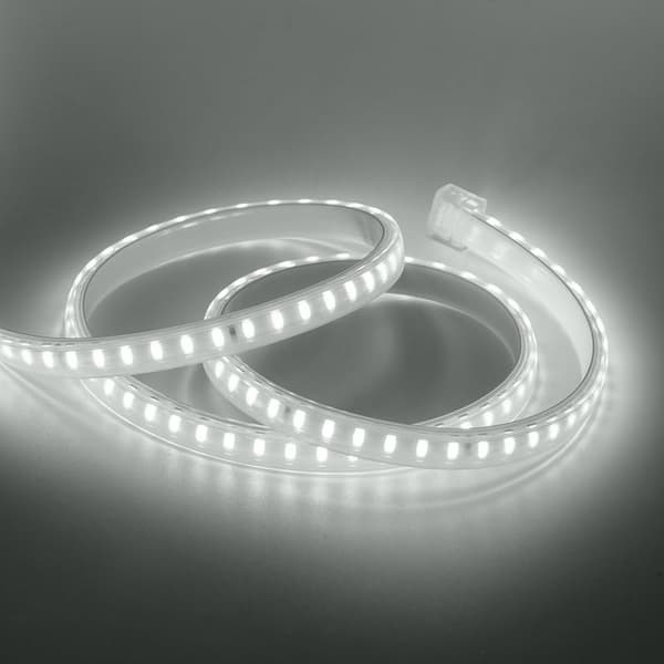 LED-ljuslist, IP65 vattentät 220V flexibel LED-ljuslist för trappor, sovrum, kök inomhus/utomhus (vit, 5M)