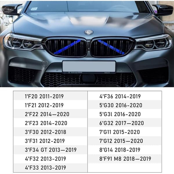 1 par grillstriper, grilltriminnsatser kompatible med BMW 1 2 3 4 5 6 7-serie