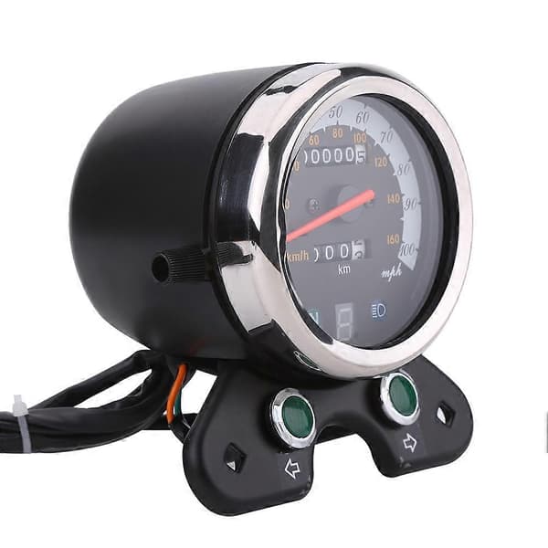 Universal Motorcykel Digital Speedometer Kilometertæller Gearindikator LCD-display til de fleste cykler