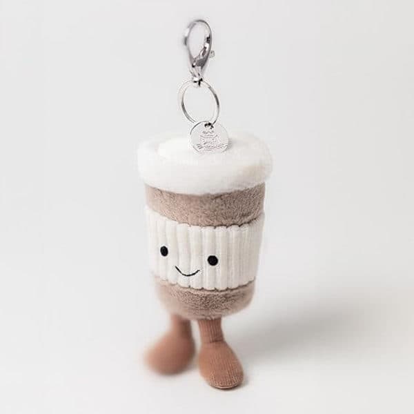 Jellycat Fun To Go Kaffe Taske Nøglering, Take Away Kaffe