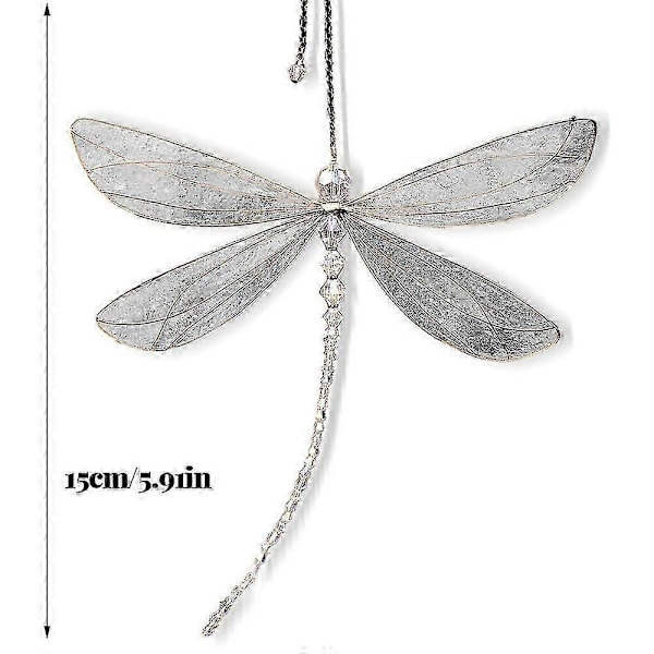 Hengende Libelle Solfangere Vinduglass Pynt Regnbuemaker Dekor Ornament