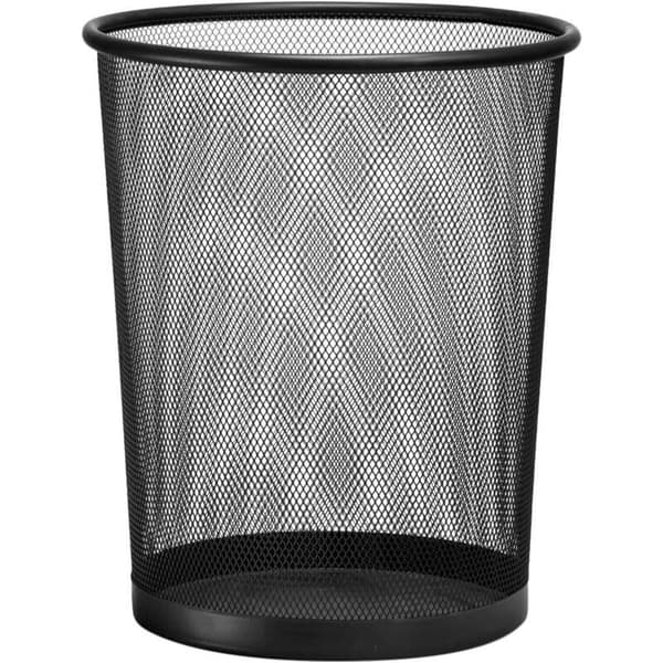 Sort metalnetbeholder, trådnet papirkurv, rund papirkurv