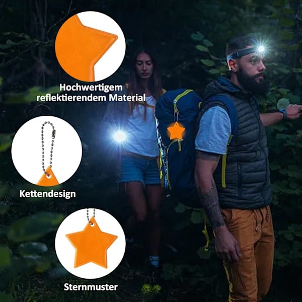 Reflekterande Hängsmycken Set för Barn, 12st Reflekterande Skolväska Hängsmycken med Kedjor för Jogging, Lämpliga Reflektorn för Barn och Vuxna