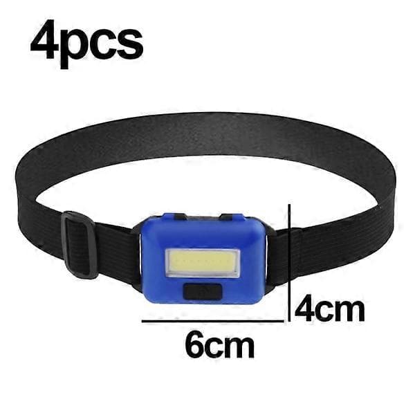 4-pakning LED hodelykt for voksne og barn Cob Flood Lig Blue