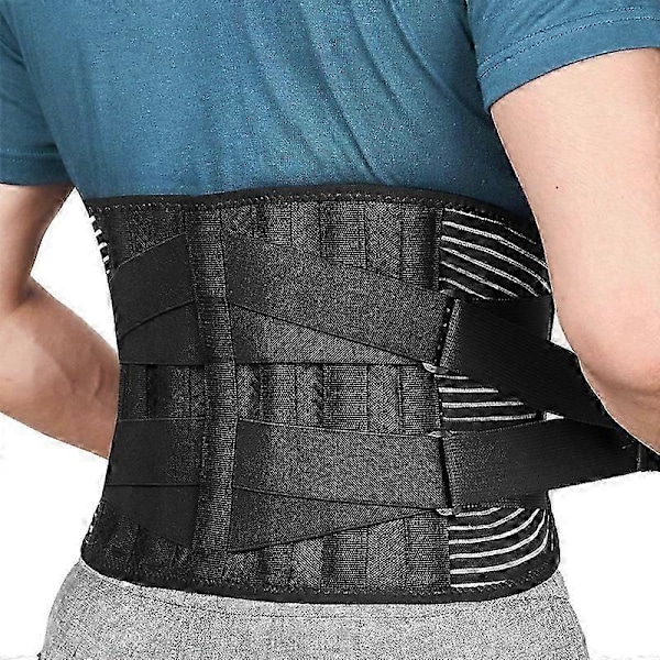 Ryg Lumbar Støttebælte Talje Ortopædisk Bøjle Holdning Korset Rygsøjle Dekompression Taljetræner Smertelindring - Sort B XXL
