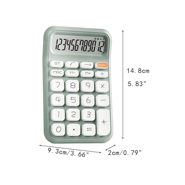 Bærbar mekanisk switch-lommeregner til grundlæggende numerisk beregning, robust beige Green 14.8cmx9.3cmx2cm