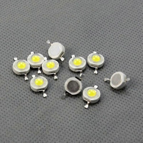 2024 Ny 10st Högeffekts LED 45mil Chip 3w 6000-6500k Lamp Pärlor För Strålkastare Spotlight (Kall Vit)