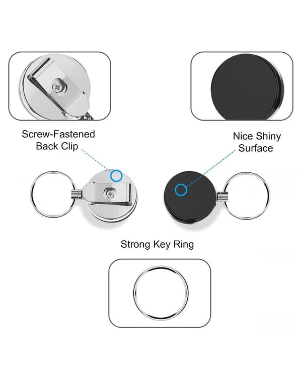 Infällbar nyckelring med jojo-funktion och snöre 62 cm 1-pack