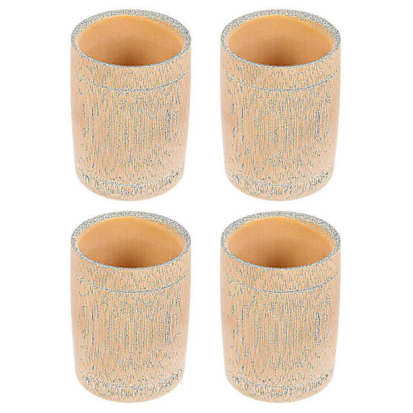 4 st Rustika Dryckesglas i Bambu Vin Vatten Glas Mode Retro Förvaringsrör