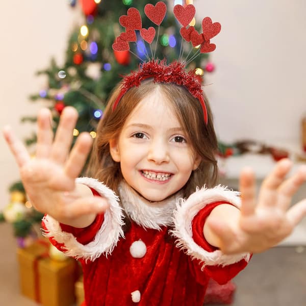 Julepaljetter Hjerte Hodebånd Glitter Hjerte Hårbånd Hjerteformet Dekor Hodebånd Rødt Hjerte Glitter Stjerne Hodebånd Hodebøyle Hårtilbehør Red
