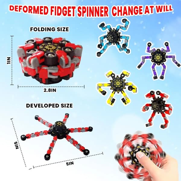 4-delat transformerande fidget spinner-leksaksset för stresslindring