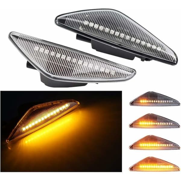 Bilindikator, LED dynamisk blinkers sidomarkeringsljus för BMW X3 F25 X5 E70 X6 E71 E72 (Vit)