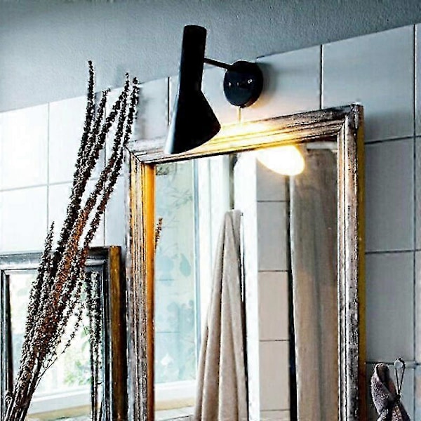 Nordisk Modern Vägglampa med Strömbrytare Läslampa Stilren Design Justerbar Svart E27 för Sovrum Vardagsrum - I Lager