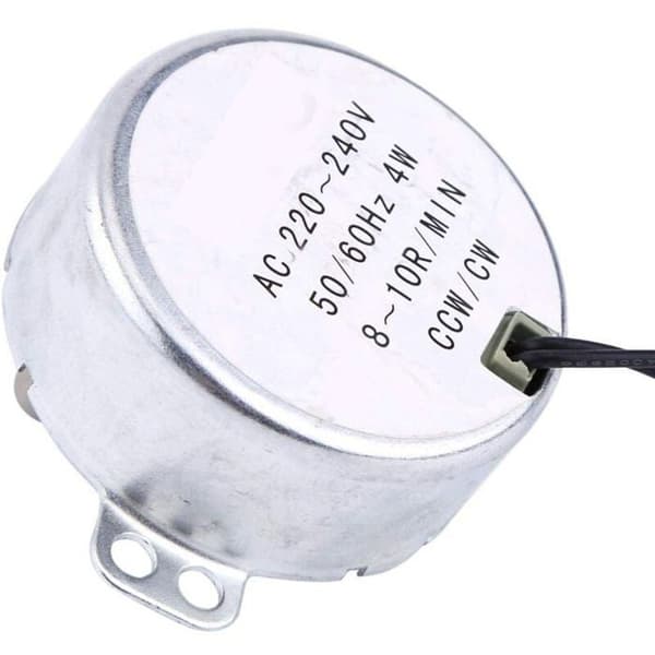 Elektrisk synkronmotor til mikrobølgeovn, velegnet til udskiftning af drejeskivemotor, rund 4W CW/CCW (8-10 RPM)