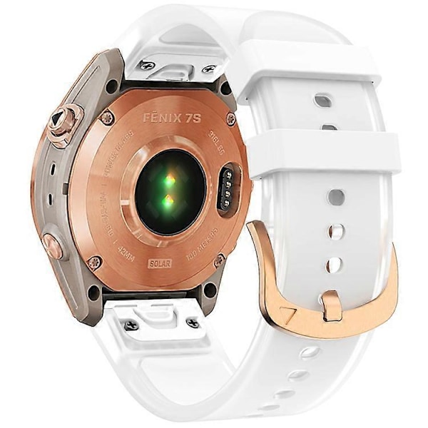 Kompatibel med Garmin Fenix 7S QuickFit 20mm Transparent Design Klockarmband Justerbart Silikonband White