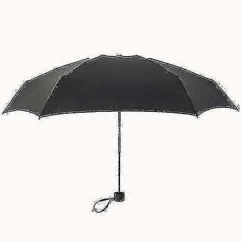 Litet Mode Mini Fickvikbart Anti-uv Vattentätt Paraply Bästa Presenten black