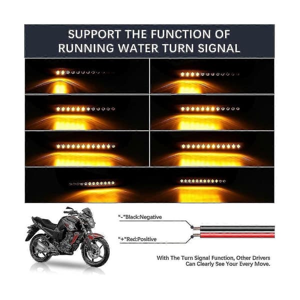 Motorcykel Segl Bakspejl Sidespejl Med LED Blinklys Til Softail Sportster, Sort