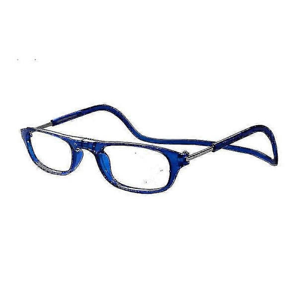 1.0~ 4.0 Hængende Magnetiske Læsebriller Front Snap Click Connect Nakke-Yvan Blue 2.50 strength