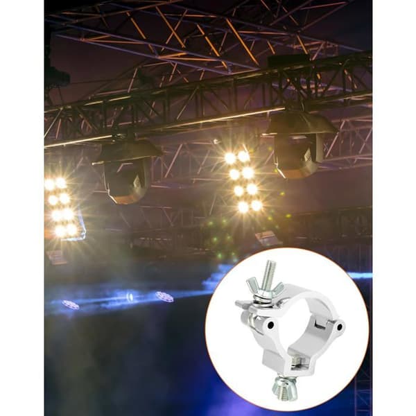 Sæt med 8 tværstangsklemmer - 48-51 mm - Aluminiumslegering - 100 kg bæreevne - Scenelys