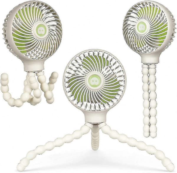 Bærbar Mini Klapvognsventilator Genopladelig Kølende Blæksprutte Design Håndholdt Ventilator white