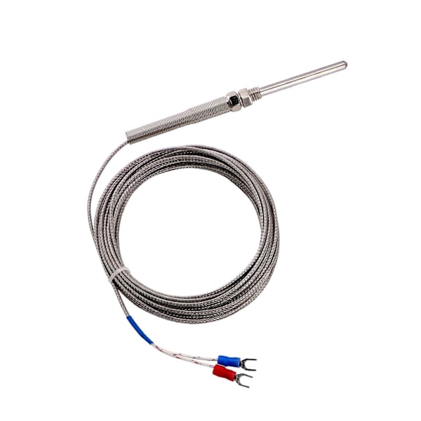 1/2/3/4/5m 50mm Sonda K-typ Termoelement Temperatursensor Mätare M8 Gänga Qinhai 5m