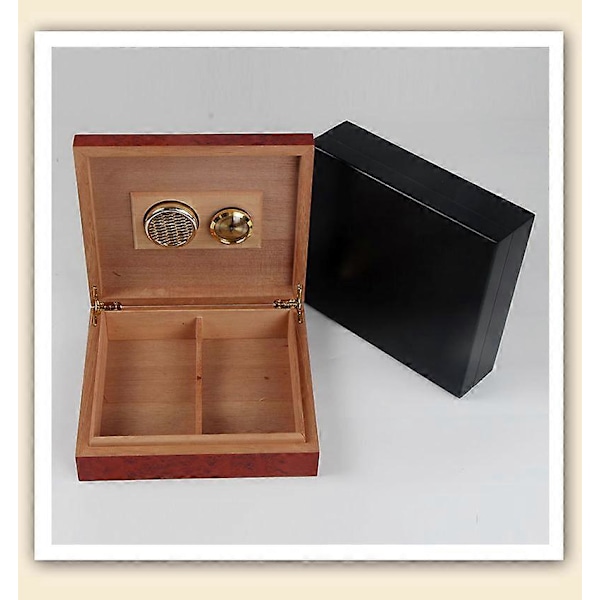 Cedar Humidor Træ Cigar Opbevaringsboks Med Luftfugter Gel Rygetilbehør
