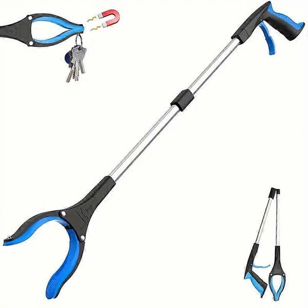 Affaldsopsamlergreb, KY-Tech 81 cm Affaldsopsamler til voksne, sammenklappeligt gribeværktøj med magnet, hjælpehåndsgriber til handicappede Blue