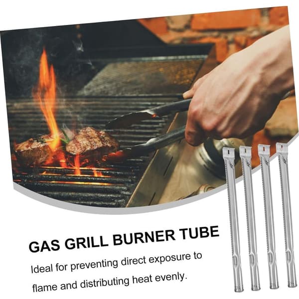 4-delt tilbehør til gasgrillbrænder i rustfrit stål: Universelle varmerør til holdbar og nem installation