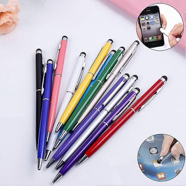 Touchpenna 12 st kulspetspenna 2 i 1 Stylus för pekskärmsenheter