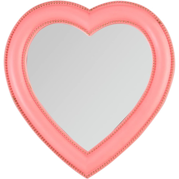Hjerte Makeup Spejl Kosmetisk Spejl Væg Skrivebordsspejl Soveværelsesspejl, Gave (L) Pink2