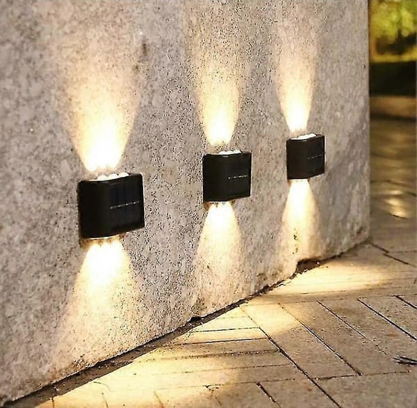 Solcelle Væglamper Op Ned Led Lamper, Vandtætte Udendørs Lamper Til Hus 4 LED